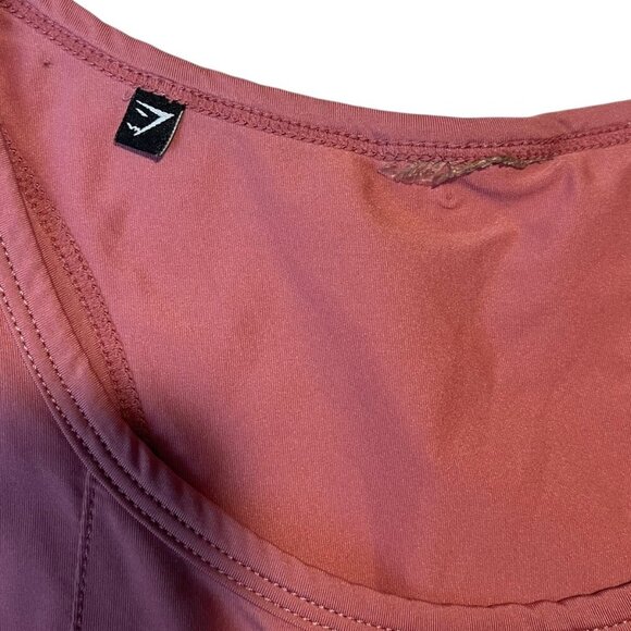 5/$25 Gymshark Women's S‎ Tank Top Asymmetric Dusky Pink Sporty Athletic - Picture 2 of 5